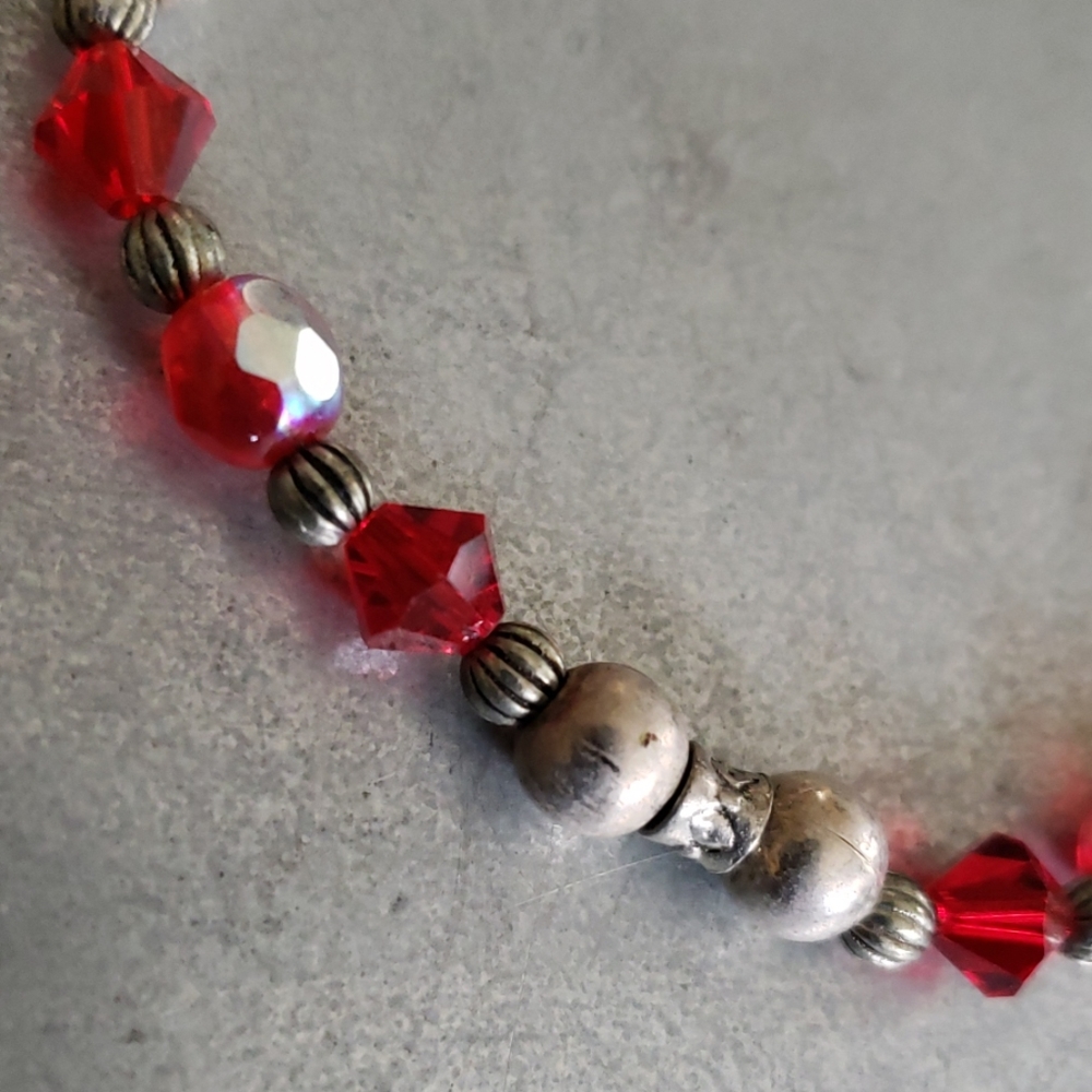 Red and silver bracelet